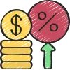 ícone taxas e juros
